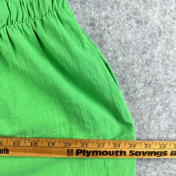 Hausen Mini Romper Womens Large Smocked Puff Sleeve Cottage Boho Pockets Stretch - Picture 12 of 16